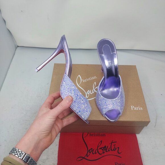 Christian Louboutin Purple Crystal Me Dolly Slide Sandal